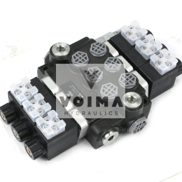 Rozdzielacz hydrauliczny 3-sekcyjny sterowany elektrycznie 12V 40L VOIMA
