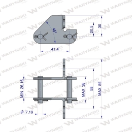 Zamek łańcucha z przyłączem obustronnym CA550F1/SD Waryński ( sprzedawane po 5 )