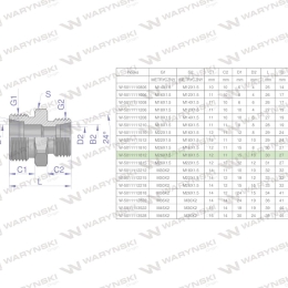 Złączka hydrauliczna redukcyjna metryczna BB M26x1.5 18L / M18x1.5 12L (XG) Waryński ( sprzedawane po 2 )