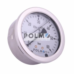 Manometr glicerynowy M63 0-60 bar tylne przyłącze G1/4" POLMO
