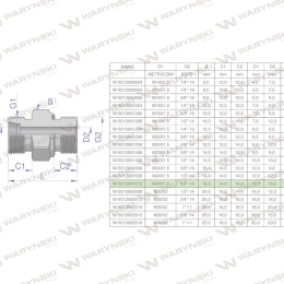 Przyłączka hydrauliczna (odmiana ciężka XGE) BB M24x1.5 16S x 3/4" BSP ED Waryński ( sprzedawane po 2 )