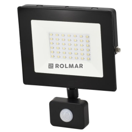 Naświetlacz, Lampa LED SMD 230V 30W 6500K 2550LM IP65 CZARNY Z CZUJNIKIEM RUCHU