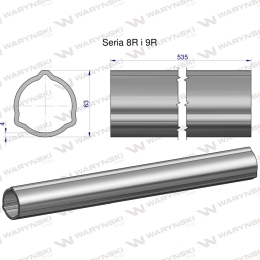 Rura zewnętrzna Seria 8R i 9R do wału 660 przegubowo-teleskopowego 63x4 mm 535 mm WARYŃSKI