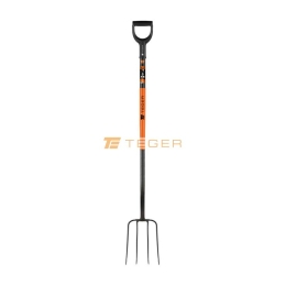Widły gospodarcze 4-zębne na metalowym trzonku - Extra Long, (dł. 1600 mm), Teger
