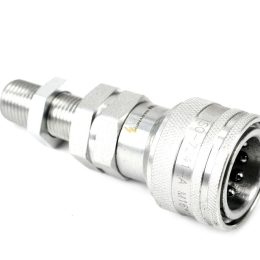 Szybkozłącze hydrauliczne gniazdo long M16x1.5 gwint zewnętrzny EURO (ISO 7241-A) z eliminatorem ciśnienia Waryński