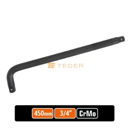Pokrętło do nasadek TYP L 3/4" 450 mm - kute/ stal Cr-Mo / TEGER