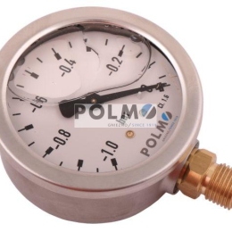 Wakuometr glicerynowy M63 (-1 do 0 bar) dolne przyłącze G1/4" POLMO