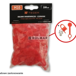 Zestaw osłonek smarowniczki M10 kolor czerwony TEGER (sprzedawane po 100szt.)
