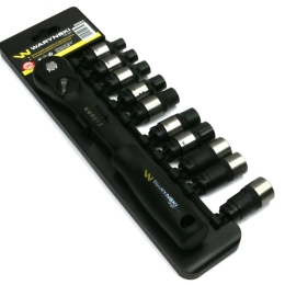 Zestaw L nasadek 1/2 z grzechotką   8 9 10  11 12 13 14 15 16 17 mm  11 el Waryński