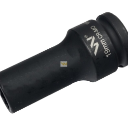 Nasadka udarowa 3/4" dwunastokątna ze stali CrMo 19mm bardzo długa D90 SLIM Waryński