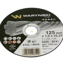 Tarcza do cięcia metalu 125 x1.0 x22.23 mm Waryński (sprzedawane po 5 szt w op 5 szt)