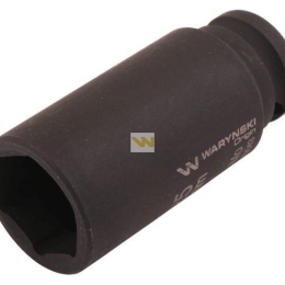 Nasadka udarowa sześciokątna długa 1/2" 27 mm. CrMo. DIN 3129. Waryński