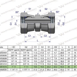 Złączka hydrauliczna calowa AA 1" BSP Waryński