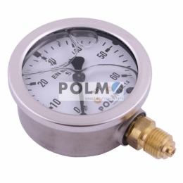 Manometr glicerynowy M63 0-60 bar dolne przyłącze G1/4" POLMO