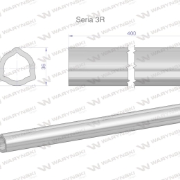 Rura wewnętrzna Seria 3R do wału 560 przegubowo-teleskopowego 36x4.5 mm 405 mm WARYŃSKI