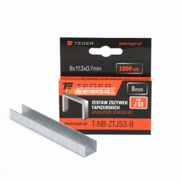 Zestaw zszywek tapicerskich PROFESSIONAL (typ J/53) 8/11,3/0,7mm / 1000 szt / TEGER