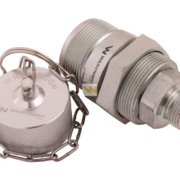 Komplet - Zawór gniazdo (Bizon) M18x1.5 skręcane (ZSR6160101) z gwintowaną pokrywą/osłoną aluminiową Waryński