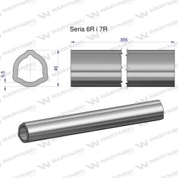 Rura wewnętrzna Seria 6R i 7R do wału 510 przegubowo-teleskopowego 45x5.5mm 355 mm WARYŃSKI