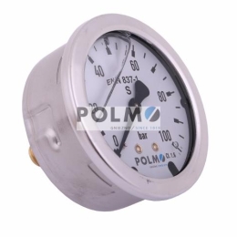 Manometr glicerynowy M63 0-100 bar tylne przyłącze G1/4" POLMO
