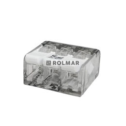 Szybkozłączka elektryczna 3 otworowa z zapadką. przewód- linka. drut  0.5-4 mm2 ( pakowane po 10 szt. )