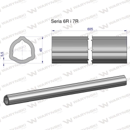 Rura wewnętrzna Seria 6R i 7R do wału 760 przegubowo-teleskopowego 45x5.5mm 605 mm WARYŃSKI