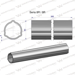 Rura zewnętrzna Seria 8R i 9R do wału 510 przegubowo-teleskopowego 63x4 mm 385 mm WARYŃSKI