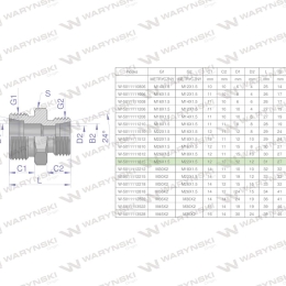 Złączka hydrauliczna redukcyjna metryczna BB M26x1.5 18L / M22x1.5 15L (XG) Waryński ( sprzedawane po 2 )