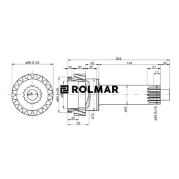 Wałek napędzający bez reduktora Z-20 84120508 C-385