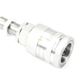 Szybkozłącze hydrauliczne gniazdo long M16x1.5 gwint zewnętrzny EURO PUSH-PULL (ISO 7241-A) z eliminatorem ciśnienia Waryński