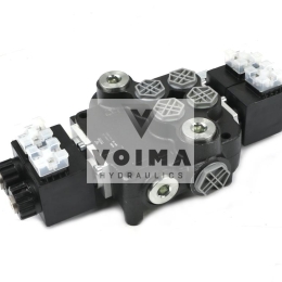 Rozdzielacz hydrauliczny 2-sekcyjny sterowany elektrycznie 12V 80L VOIMA