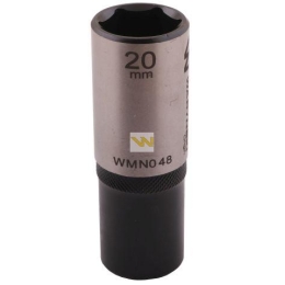 Nasadka sześciokątna 1/2". 20 mm. długa. CrV50BV30. DIN 3124. Waryński