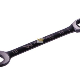 Klucz płasko-oczkowy 18 mm z grzechotką 72 zęby standard ASME B107-2010 Waryński