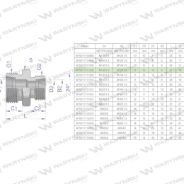 Złączka hydrauliczna redukcyjna metryczna BB M18x1.5 12L / M12x1.5 06L (XG) Waryński ( sprzedawane po 5 )