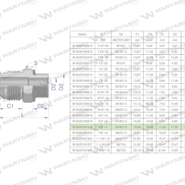 Przyłączka hydrauliczna BB 7/8"UNF (JIC) x M18x1.5 (XGE) Waryński ( sprzedawane po 2 )