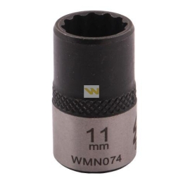 Nasadka dwunastokątna 3/8". 11 mm. CrV50BV30. DIN 3124. Waryński