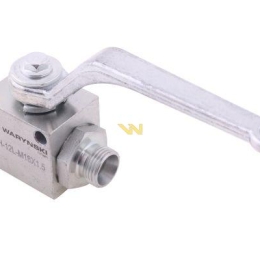 Zawór kulowy hydrauliczny 2-drogowy 2/2 M18x1.5 12L z otworami mocującymi 500 bar Waryński