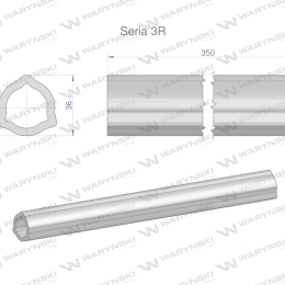 Rura wewnętrzna Seria 3R do wału 510 przegubowo-teleskopowego 36x4.5 mm 355 mm WARYŃSKI