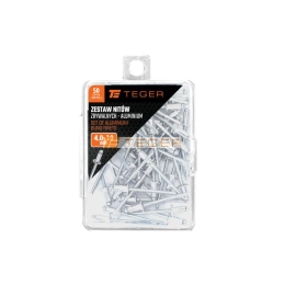 Zestaw nitów zrywalnych. aluminiowych (4.0x10mm) / 50 szt. / TEGER