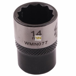 Nasadka dwunastokątna 3/8". 14 mm. CrV50BV30. DIN 3124. Waryński