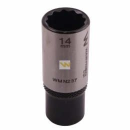 Nasadka dwunastokątna 1/4". 14 mm. długa. CrV50BV30. DIN 3124. Waryński