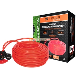 Przedłużacz jednogniazdowy, ogrodowy PROFESSIONAL, 3X1,5mm, IP20, H05VV-F, z uziemieniem, cert. CE / 30M, Teger