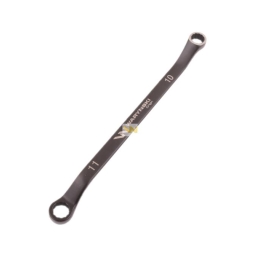 Klucz oczkowy odsadzony 10 x 11 mm. CrV standard ASME B107.9 Waryński