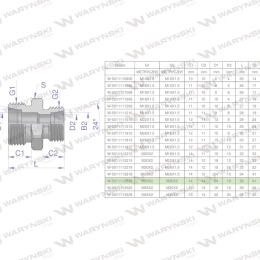 Złączka hydrauliczna redukcyjna metryczna BB M36x2 28L / M30x2 22L (XG) Waryński