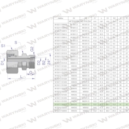 Złączka hydrauliczna metryczna AB (XKOR) A-M45x2 35L / B-M26x1.5 18L Waryński
