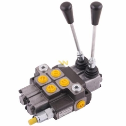 Rozdzielacz hydrauliczny 2-sekcyjny max przepływ 40L (1 sekcja - z zatrzaskiem) Waryński