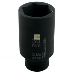 Nasadka udarowa sześciokątna długa 1/2". 30 mm. CrMo. DIN 3129. Waryński