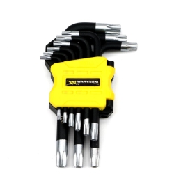 Zestaw kluczy TORX T10-T50 ze stali S2 9el w uchwycie Waryński
