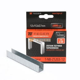 Zestaw zszywek tapicerskich PROFESSIONAL (typ J/53) 12/11,3/0,7mm / 1000 szt / TEGER