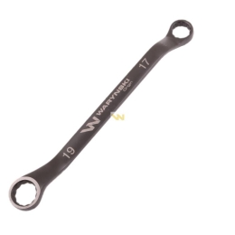 Klucz oczkowy odsadzony 17 x 19 mm. CrV standard ASME B107.9 Waryński