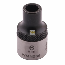 Nasadka dwunastokątna 3/8". 6 mm. CrV50BV30. DIN 3124. Waryński